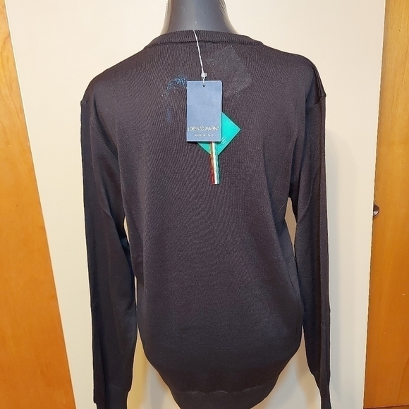 Classic Men’s Sweater Lorenzo Magni V-Neck Pullover Business Casual Minimalist - Picture 2 of 8